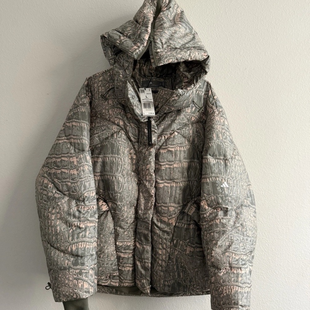 Adidas By Stella McCartney Mid Length Padded Winter Jacket Printed Women’s Sz L